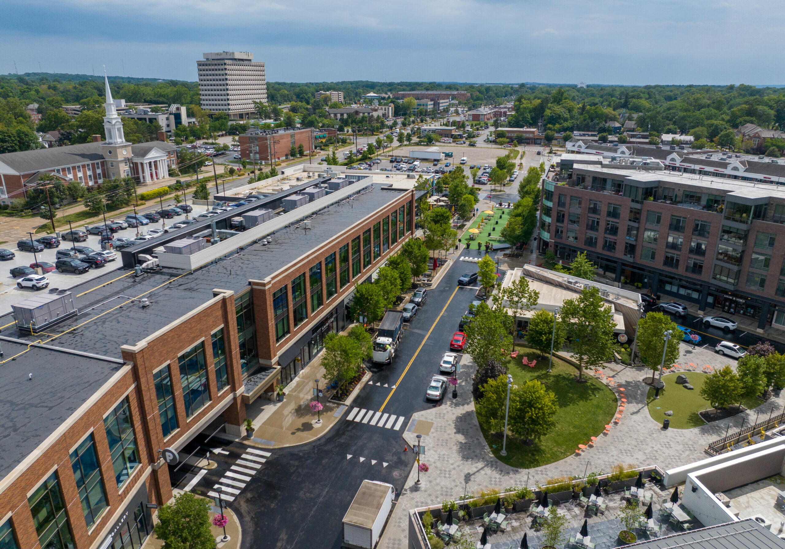 Bird's-eye view of Van Aken District